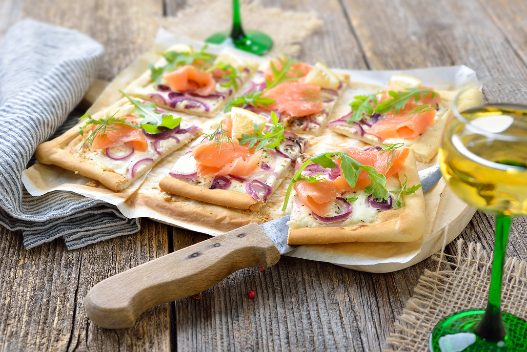 Flammkuchen mit Räucherlachs