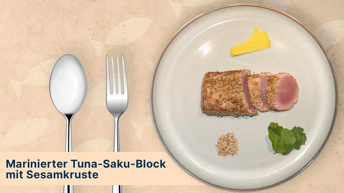 Marinierter Tuna-Saku-Block mit Sesamkruste